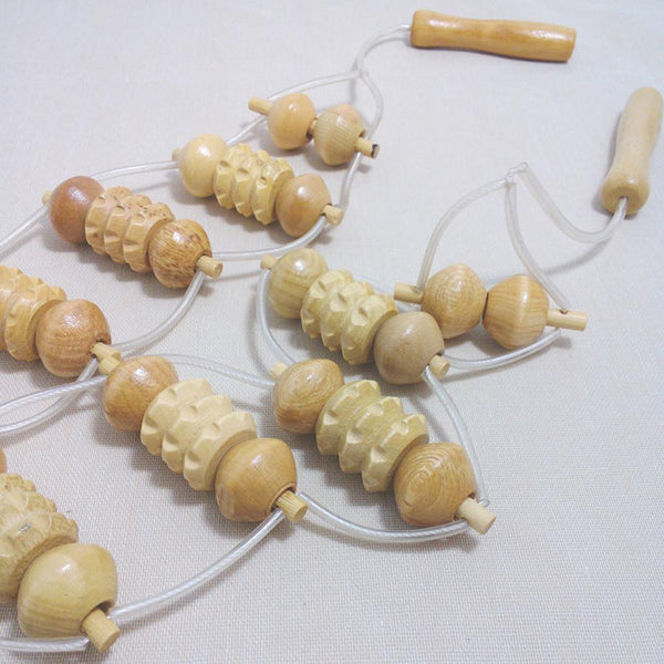 Natural Wood Rolling Ball Massager