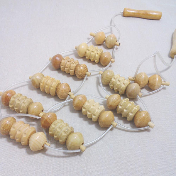 Natural Wood Rolling Ball Massager